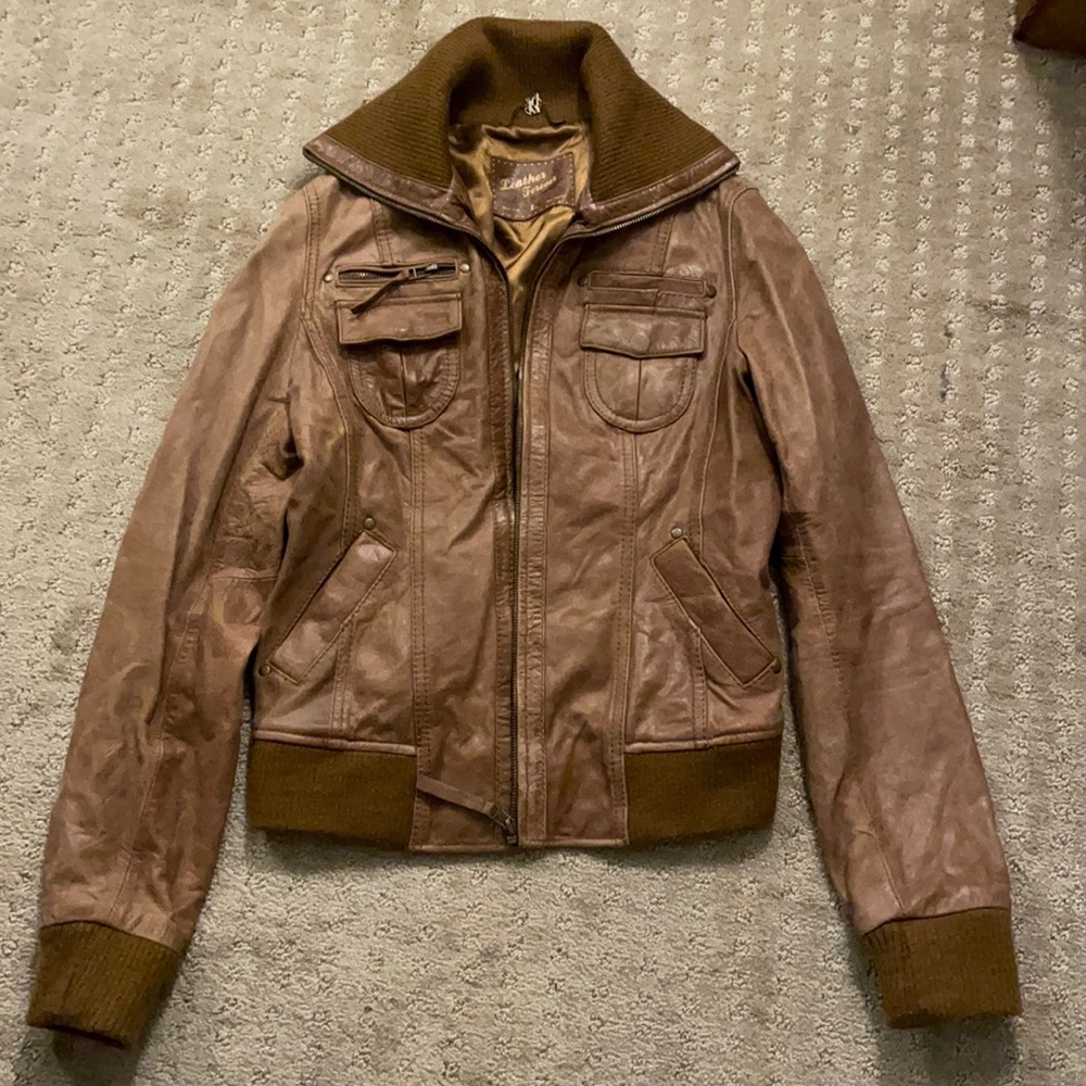 Vintage brown leather jacket size large